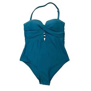 Brand New Vijiv Women's Small Blue One Piece Bodysuit Hatler Top